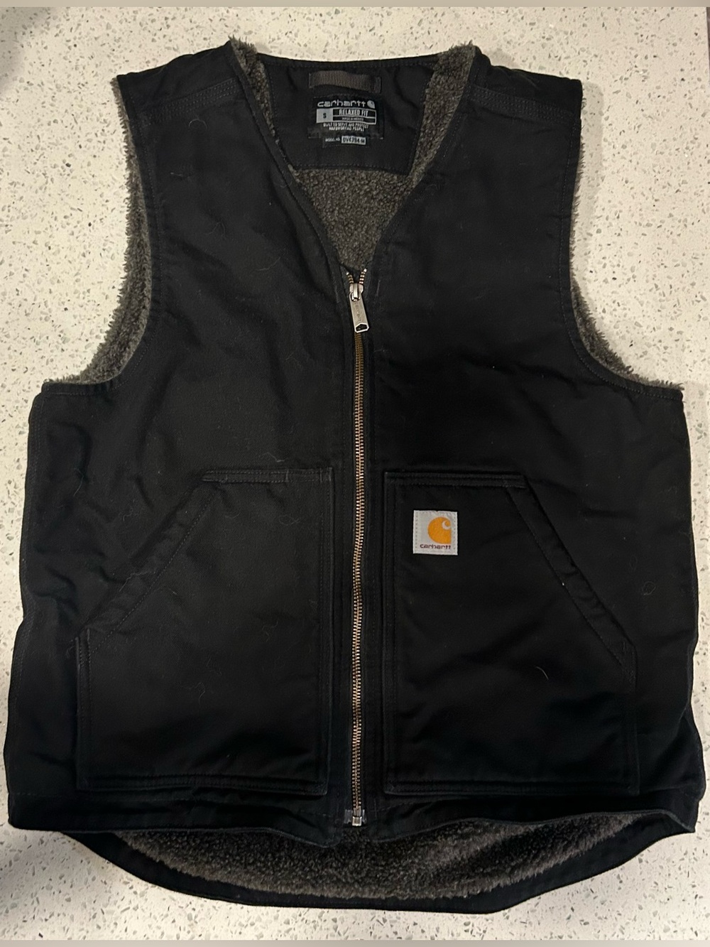 Carhartt Black Sherpa-Lined Vest